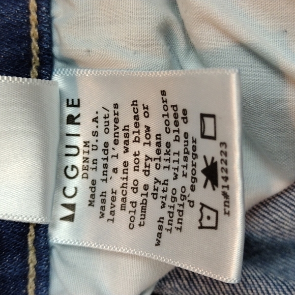 Mcguire Blue Medium Wash Five Pocket Mid Rise Distressed Skinny Jeans - Picture 10 of 15